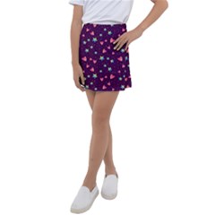 Colorful-stars-hearts-seamless-vector-pattern Kids  Tennis Skirt by pakminggu