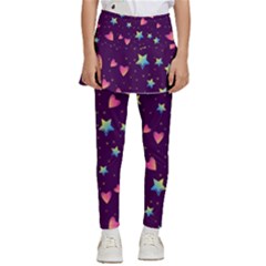 Colorful-stars-hearts-seamless-vector-pattern Kids  Skirted Pants by pakminggu