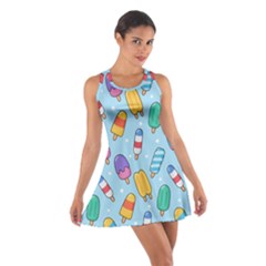 Cute-kawaii-ice-cream-seamless-pattern Cotton Racerback Dress by pakminggu