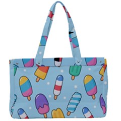 Cute-kawaii-ice-cream-seamless-pattern Canvas Work Bag by pakminggu