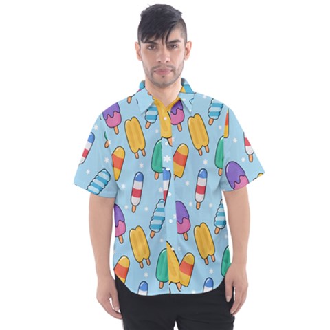 Cute-kawaii-ice-cream-seamless-pattern Men s Short Sleeve Shirt by pakminggu