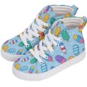 Cute-kawaii-ice-cream-seamless-pattern Kids  Hi-Top Skate Sneakers View2