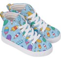 Cute-kawaii-ice-cream-seamless-pattern Kids  Hi-Top Skate Sneakers View3