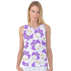 Purple-owl-pattern-background Women s Basketball Tank Top by pakminggu