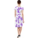 Purple-owl-pattern-background Cap Sleeve Midi Dress View2