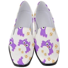 Purple-owl-pattern-background Women s Classic Loafer Heels by pakminggu