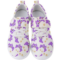 Purple-owl-pattern-background Men s Velcro Strap Shoes by pakminggu