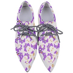 Purple-owl-pattern-background Pointed Oxford Shoes by pakminggu