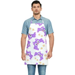 Purple-owl-pattern-background Kitchen Apron by pakminggu