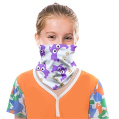 Purple-owl-pattern-background Face Covering Bandana (kids)