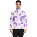 Purple-owl-pattern-background Men s Bomber Jacket View1