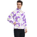 Purple-owl-pattern-background Men s Bomber Jacket View2