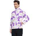 Purple-owl-pattern-background Men s Bomber Jacket View3