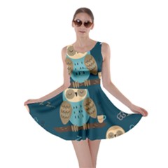 Seamless-pattern-owls-dreaming Skater Dress by pakminggu