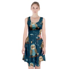 Seamless-pattern-owls-dreaming Racerback Midi Dress by pakminggu