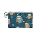 Seamless-pattern-owls-dreaming Canvas Cosmetic Bag (Small) View1