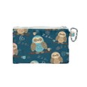 Seamless-pattern-owls-dreaming Canvas Cosmetic Bag (Small) View2