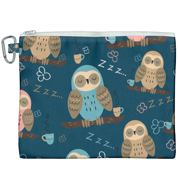 Seamless-pattern-owls-dreaming Canvas Cosmetic Bag (XXXL)