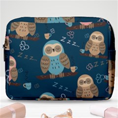 Seamless-pattern-owls-dreaming Make Up Pouch (large) by pakminggu