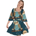 Seamless-pattern-owls-dreaming Velour Kimono Dress View1