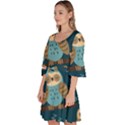 Seamless-pattern-owls-dreaming Velour Kimono Dress View2