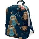 Seamless-pattern-owls-dreaming Zip Up Backpack View1