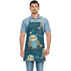 Seamless-pattern-owls-dreaming Kitchen Apron by pakminggu