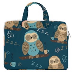 Seamless-pattern-owls-dreaming Macbook Pro 13  Double Pocket Laptop Bag by pakminggu