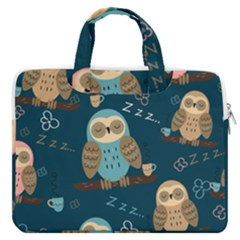 Seamless-pattern-owls-dreaming Macbook Pro 16  Double Pocket Laptop Bag  by pakminggu