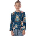 Seamless-pattern-owls-dreaming Kids  Frill Detail Tee View1