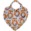 Cute-colorful-owl-cartoon-seamless-pattern Giant Heart Shaped Tote View2