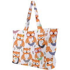 Cute-colorful-owl-cartoon-seamless-pattern Simple Shoulder Bag by pakminggu