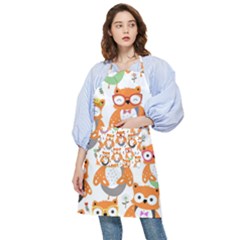 Cute-colorful-owl-cartoon-seamless-pattern Pocket Apron by pakminggu