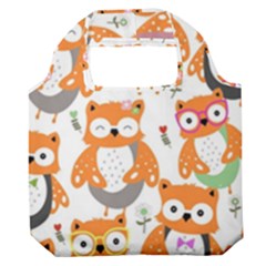 Cute-colorful-owl-cartoon-seamless-pattern Premium Foldable Grocery Recycle Bag by pakminggu