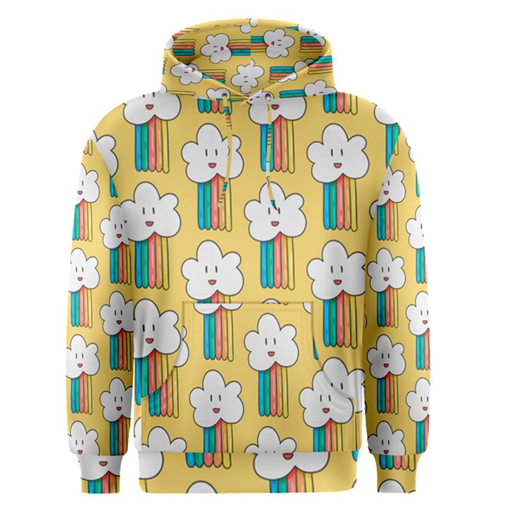 Smile-cloud-rainbow-pattern-yellow Men s Core Hoodie