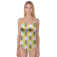 Smile-cloud-rainbow-pattern-yellow Camisole Leotard  by pakminggu