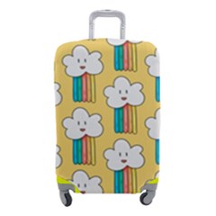 Smile-cloud-rainbow-pattern-yellow Luggage Cover (small) by pakminggu