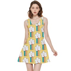 Smile-cloud-rainbow-pattern-yellow Inside Out Reversible Sleeveless Dress by pakminggu