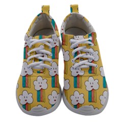 Smile-cloud-rainbow-pattern-yellow Women Athletic Shoes by pakminggu