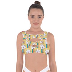 Smile-cloud-rainbow-pattern-yellow Bandaged Up Bikini Top by pakminggu