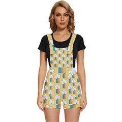 Smile-cloud-rainbow-pattern-yellow Short Overalls by pakminggu