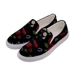 Floral-folk-fashion-ornamental-embroidery-pattern Women s Canvas Slip Ons by pakminggu