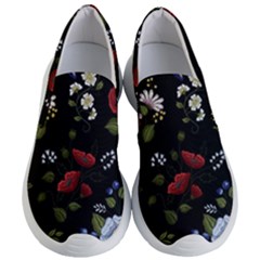 Floral-folk-fashion-ornamental-embroidery-pattern Women s Lightweight Slip Ons by pakminggu