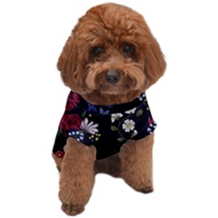 Floral-folk-fashion-ornamental-embroidery-pattern Dog T-shirt by pakminggu