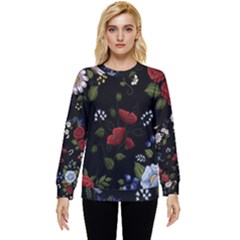 Floral-folk-fashion-ornamental-embroidery-pattern Hidden Pocket Sweatshirt