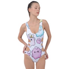 Cute-doodle-cartoon-seamless-pattern Side Cut Out Swimsuit by pakminggu