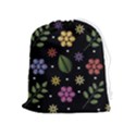 Embroidery-seamless-pattern-with-flowers Drawstring Pouch (XL) View1