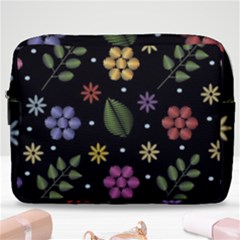 Embroidery-seamless-pattern-with-flowers Make Up Pouch (large) by pakminggu