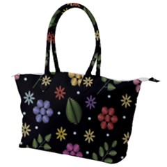 Embroidery-seamless-pattern-with-flowers Canvas Shoulder Bag by pakminggu