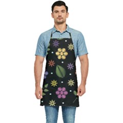 Embroidery-seamless-pattern-with-flowers Kitchen Apron by pakminggu